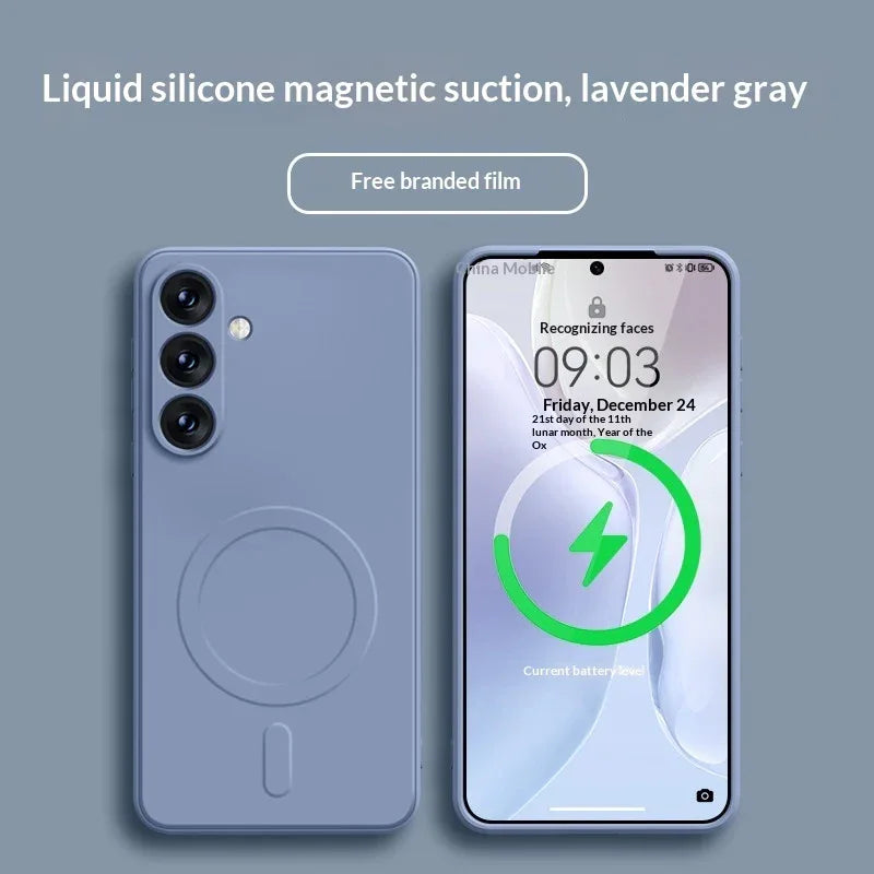 Magnetic Liquid Silicone Samsung Phone Case - Viexta