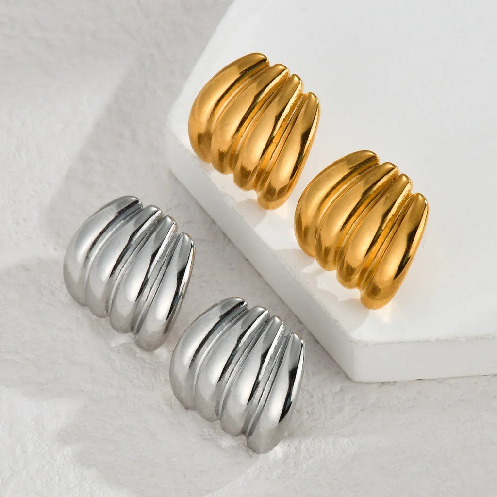 Concave-convex Striped Earrings - Viexta