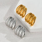 Concave-convex Striped Earrings - Viexta