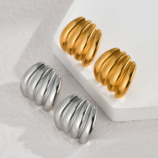 Concave-convex Striped Earrings