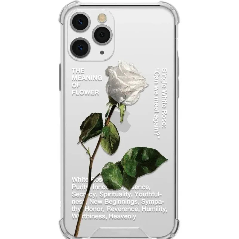 White Rose Transparent iPhone Case - Viexta