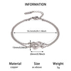 Adjustable Heart Zircon Bracelet