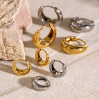 Women's High-grade Ins Stainless Steel Circle Earrings - Viexta