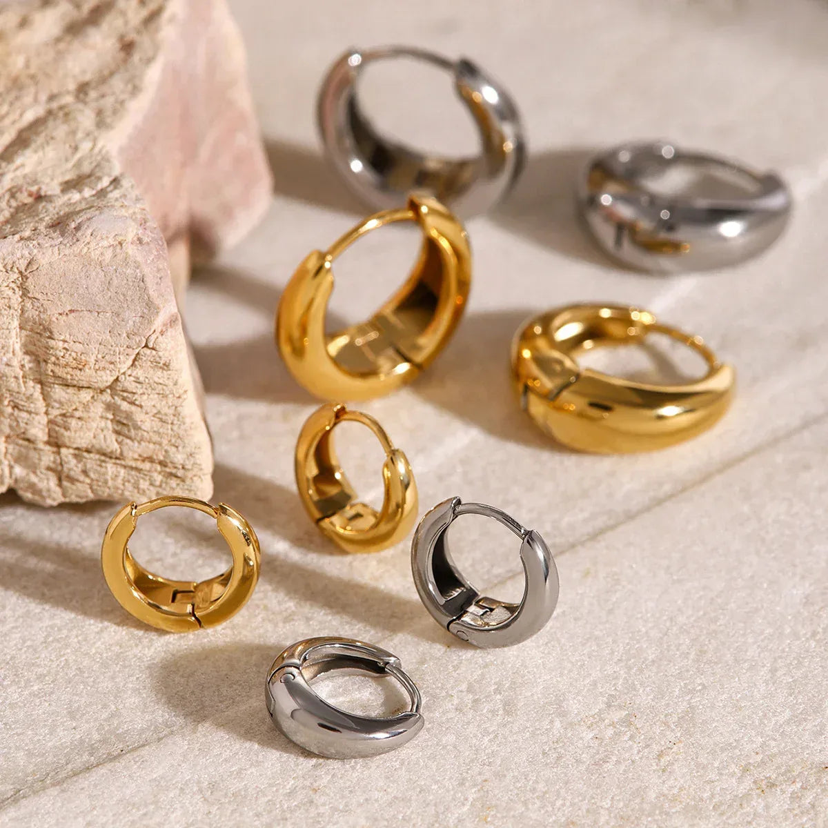 Women's High-grade Ins Stainless Steel Circle Earrings - Viexta