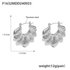 Fashionable Pleated Wave Chrysanthemum Hollow Earrings - Viexta