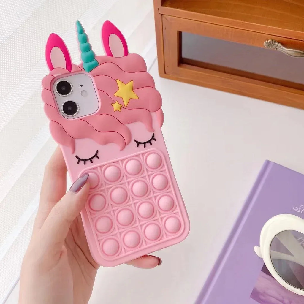 Cartoon Bubble Eyelashes Animal Multi-model Silicone iPhone Case - Viexta