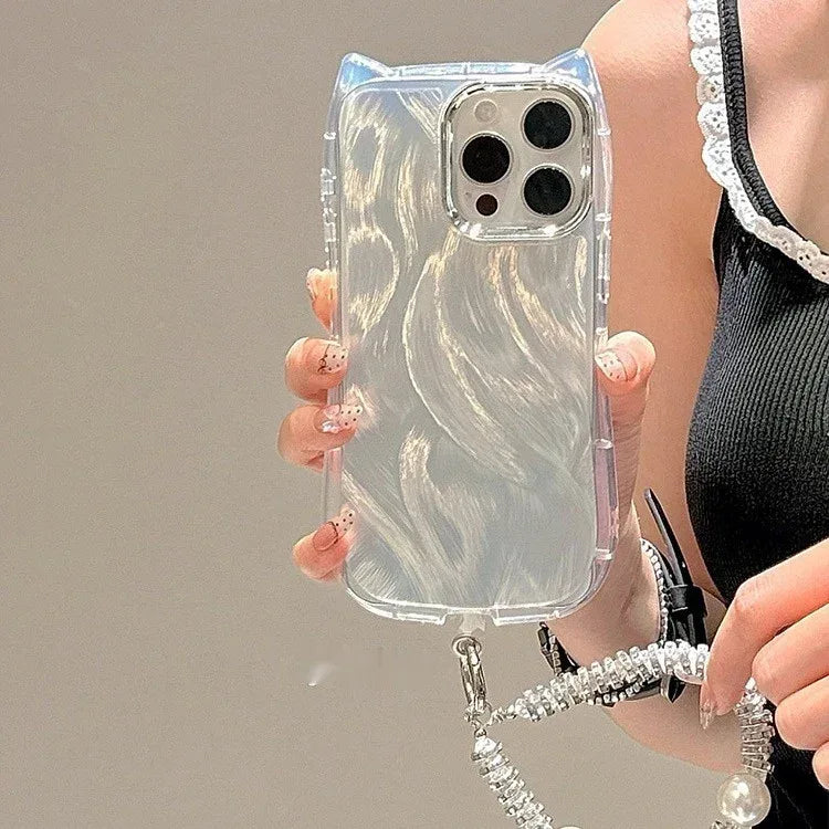 cat-ear-feather-yarn-iphone-case - Viexta