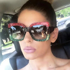 Colorful glitter retro sunglasses - Viexta