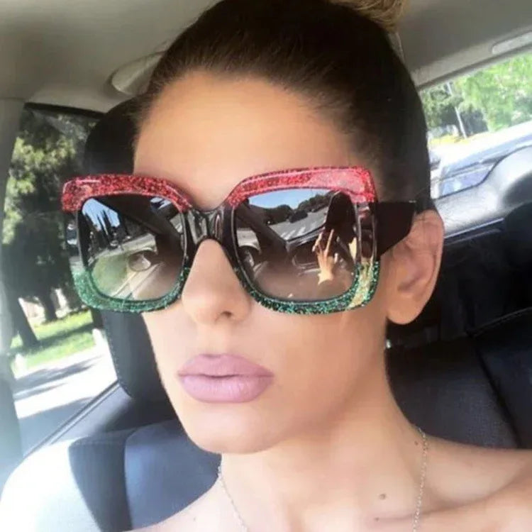 Colorful glitter retro sunglasses - Viexta