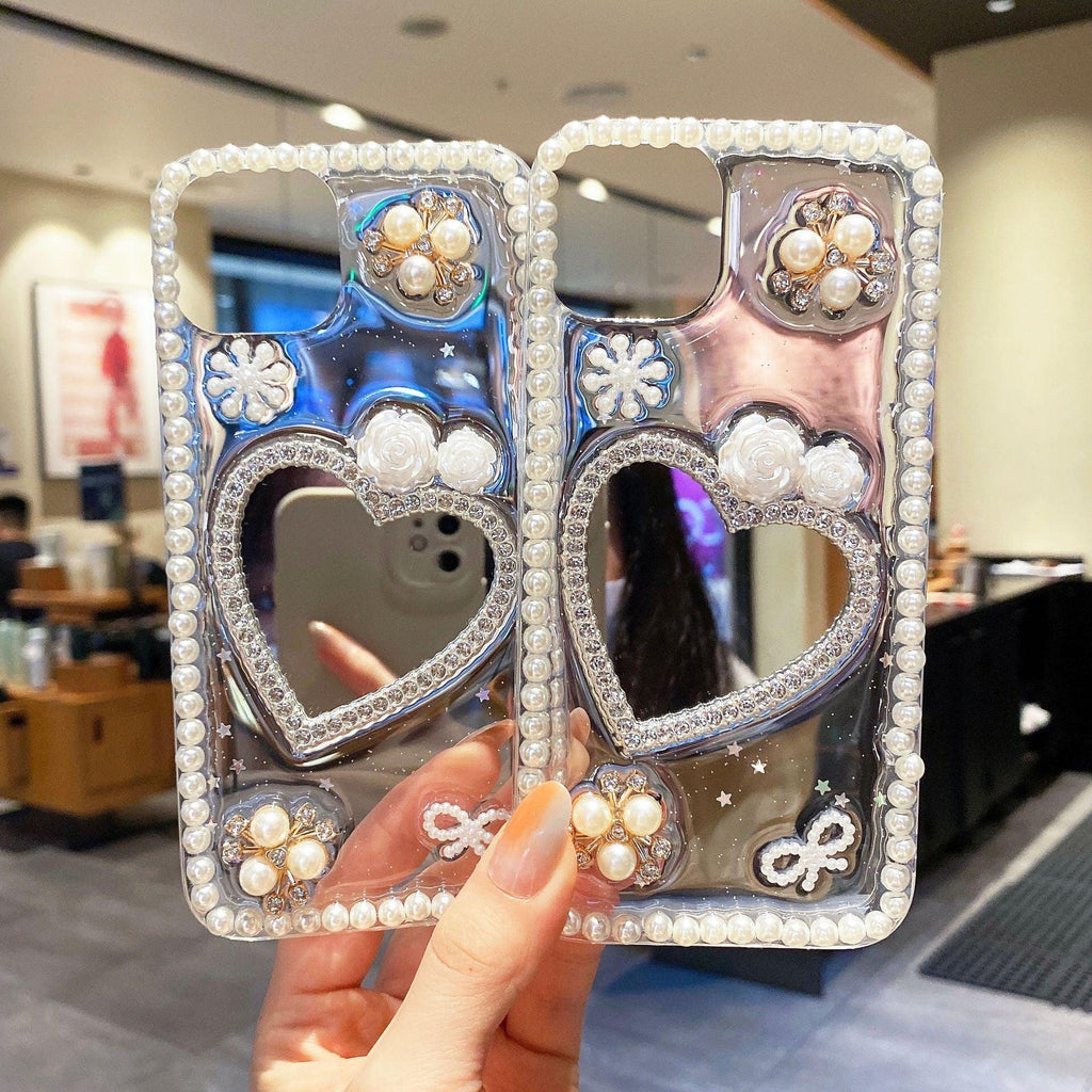 Love Pearl Transparent Mirror iPhone Case - Viexta