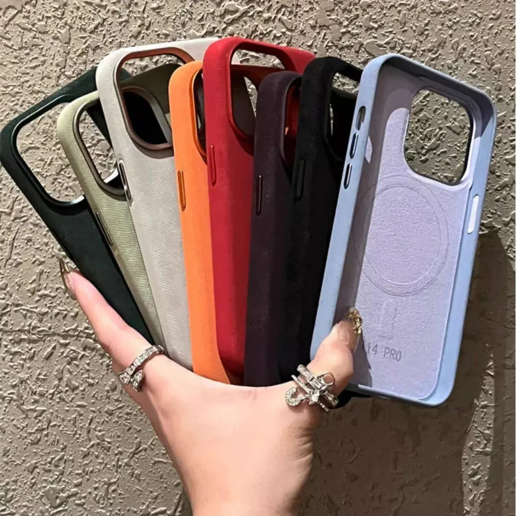 Magnetic Leather Drop-resistant Flannel iPhone Case - Viexta