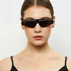 Rimless women's sunglasses with powder film - Viexta