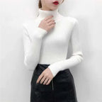 Women's Solid Color Turtleneck Sweater - Viexta