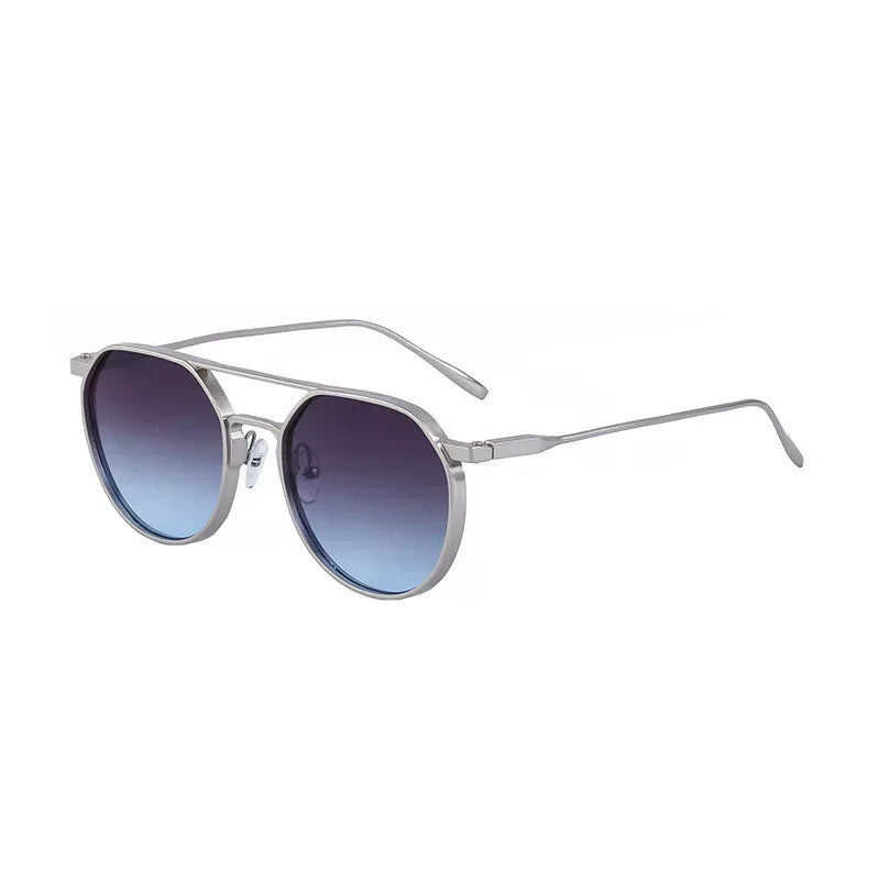 Metal Double Beam Vintage Sunglasses - Viexta