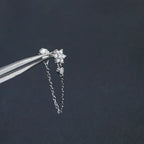 Plum S925 Sterling Silver Tassel Chain Earrings - Viexta