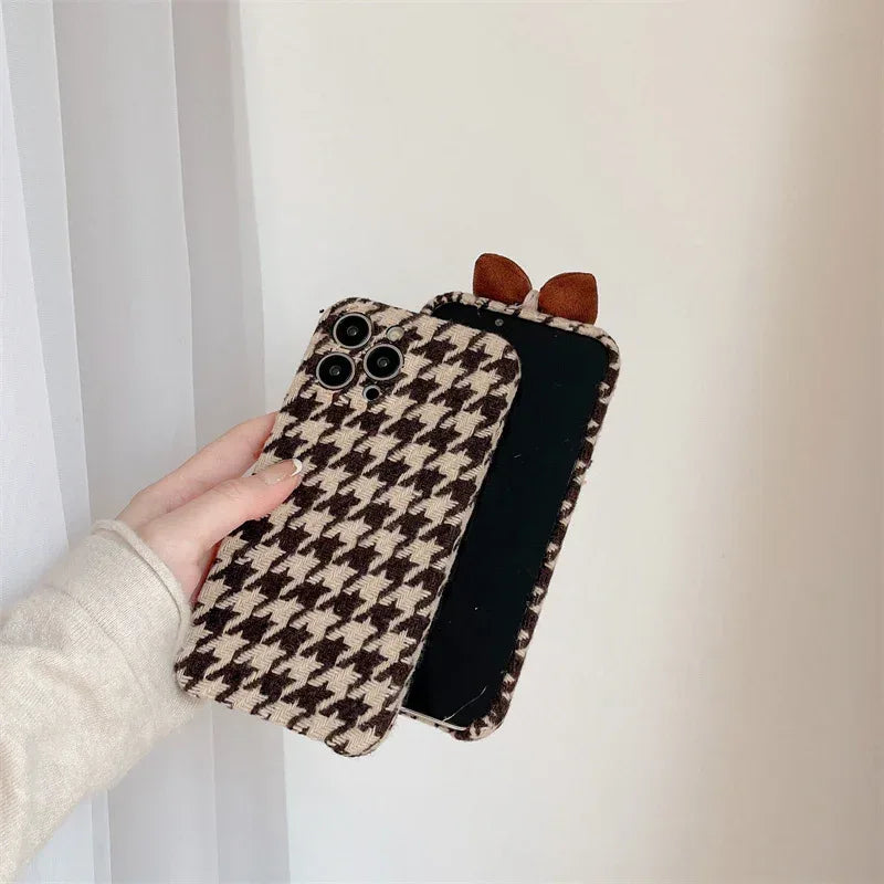 Thousand Bird Checker Woolen iPhone Case - Viexta