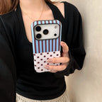 Striped Patchwork Polka Dot iPhone Case