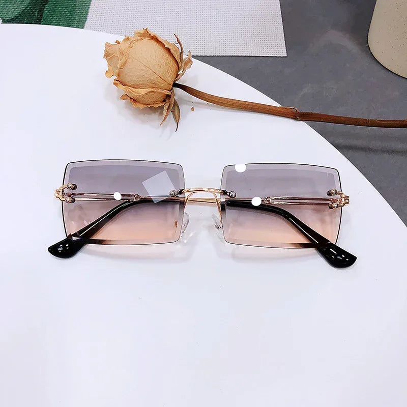 Women's rimless gradient sunglasses - Viexta