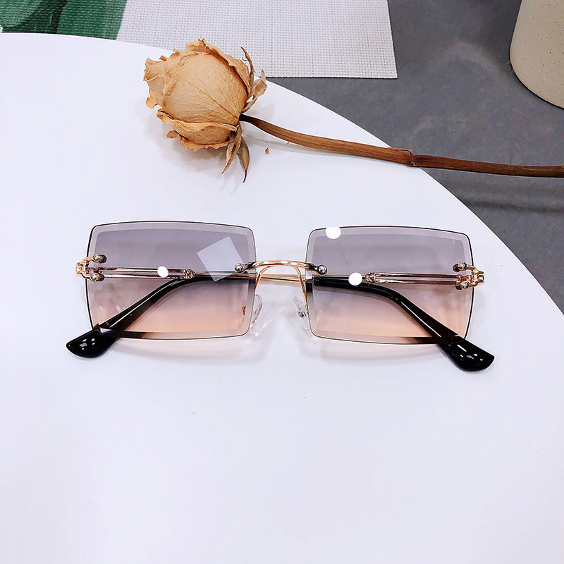 Women's rimless gradient sunglasses