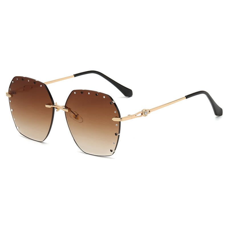 Hollow Point Diamond Polygon Metal Glasses