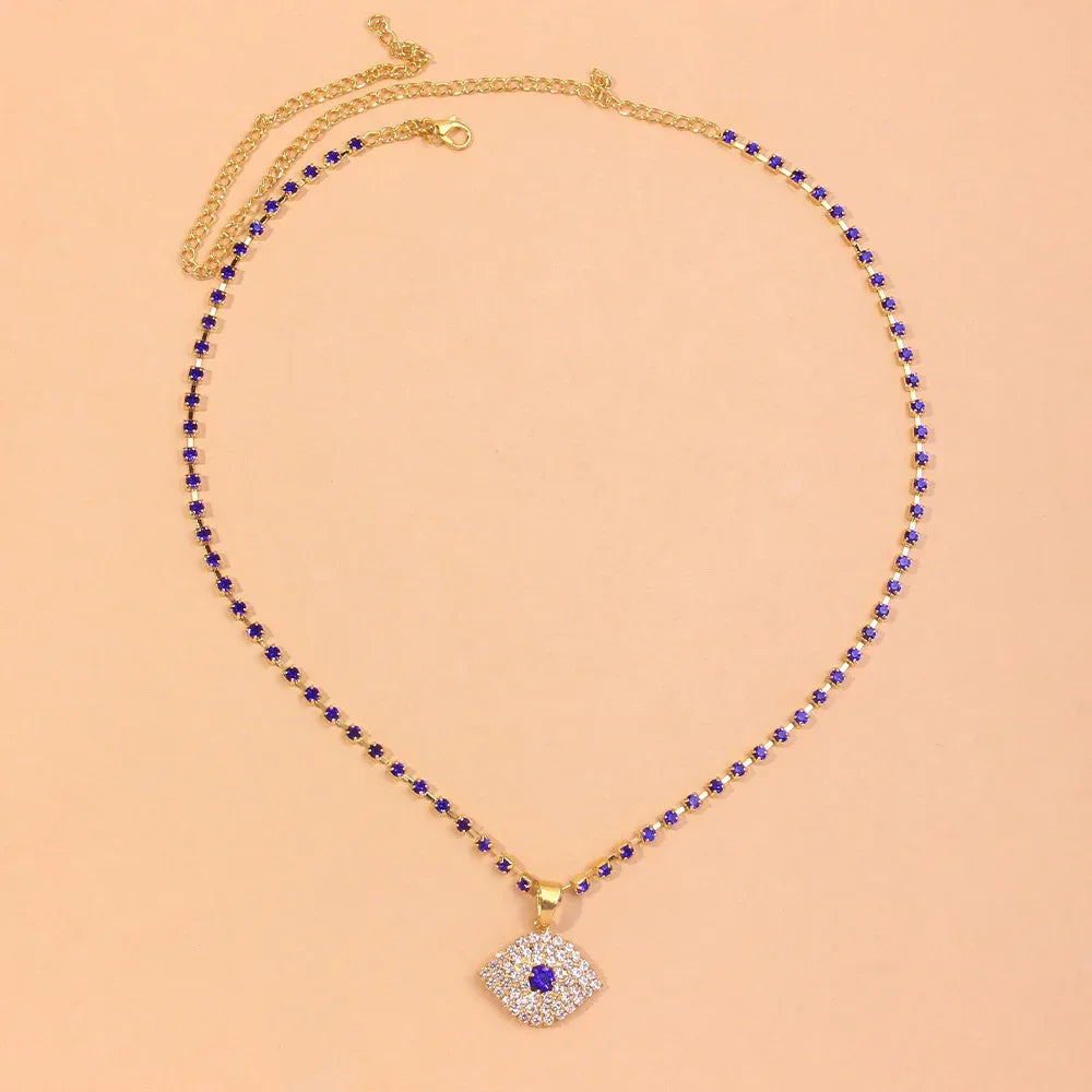Blue Eyes Exaggerated Pendant Necklace - Viexta