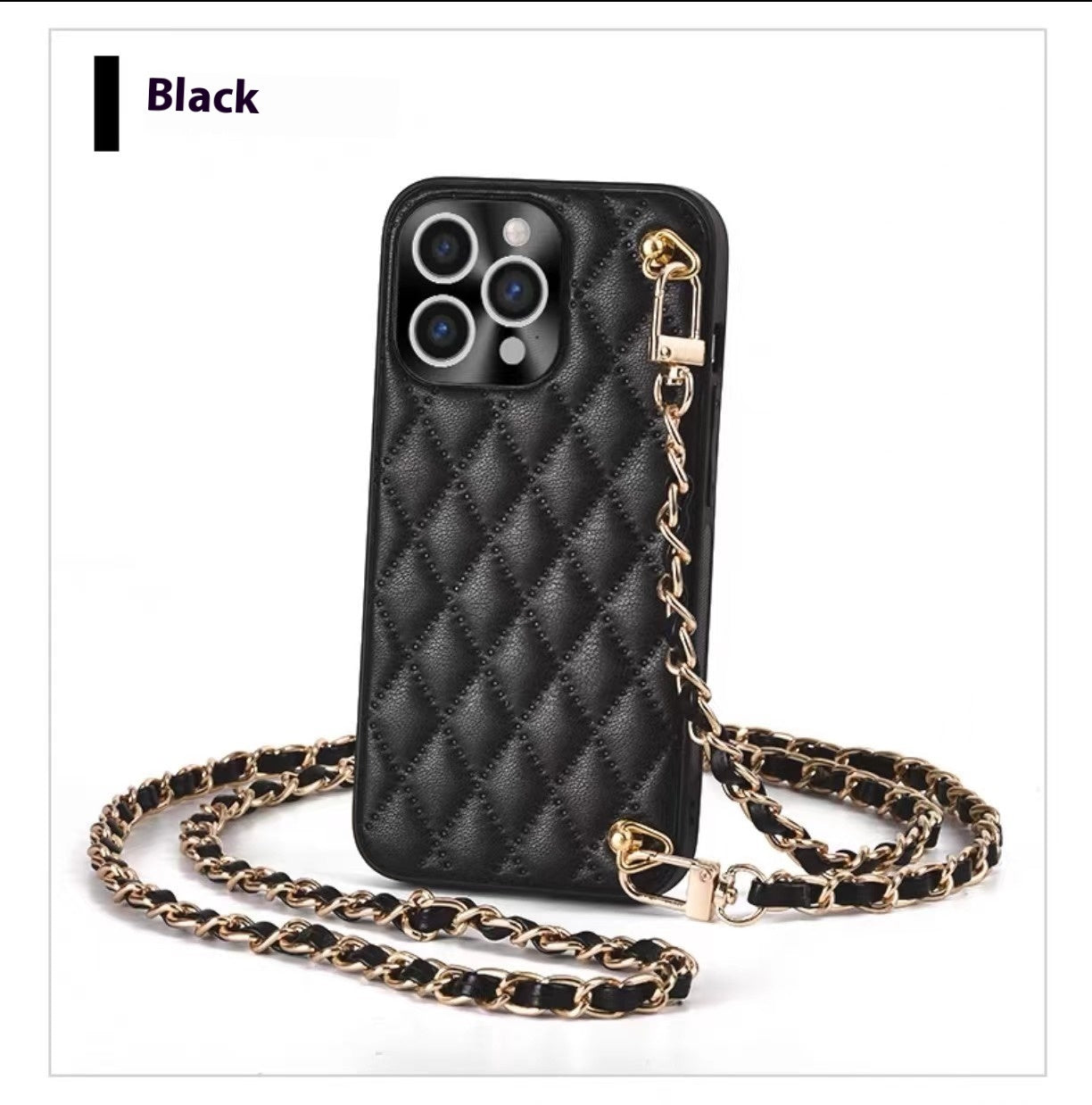 Diamond Plaid Crossbody iPhone Protective Case