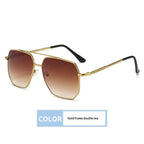 Dual-bridge Sunglasses For Men Retro Design - Viexta