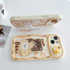 Cartoon Cute Three-dimensional Sliding Window Bear iPhone Case - Viexta