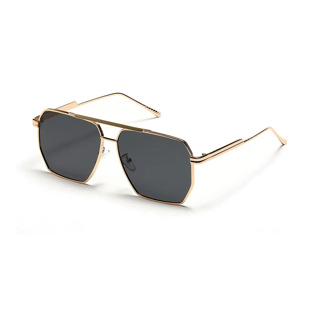 Retro Double Beam Large Frame Sunglasses - Viexta