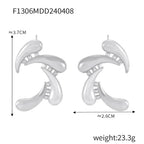 Pearl Texture Titanium Steel Casting Earrings - Viexta