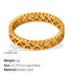 Cube Multi-Layer Diamond-Inlaid Zircon Ring