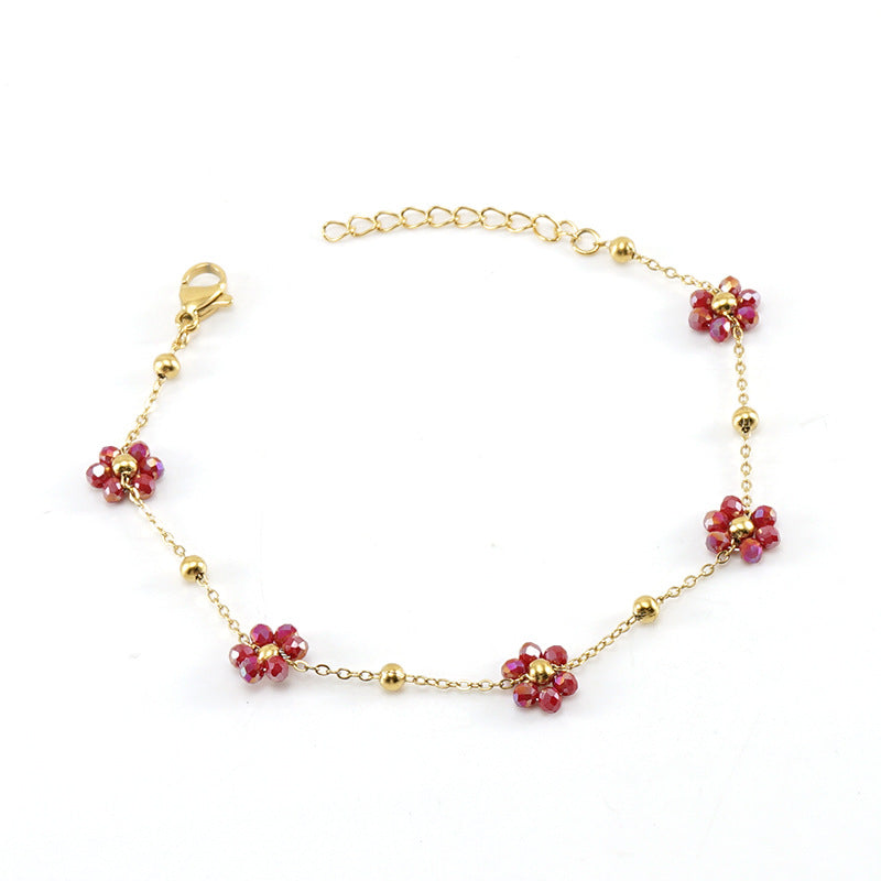 Floral Stainless Steel Bracelet for Women