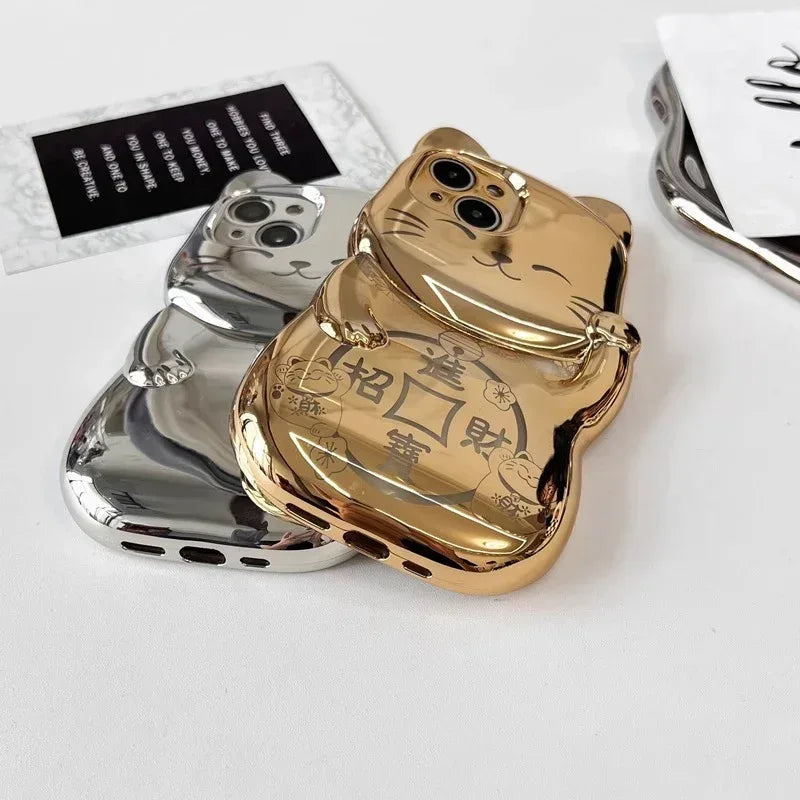 Electroplated Fortune Cat iPhone Case - Viexta