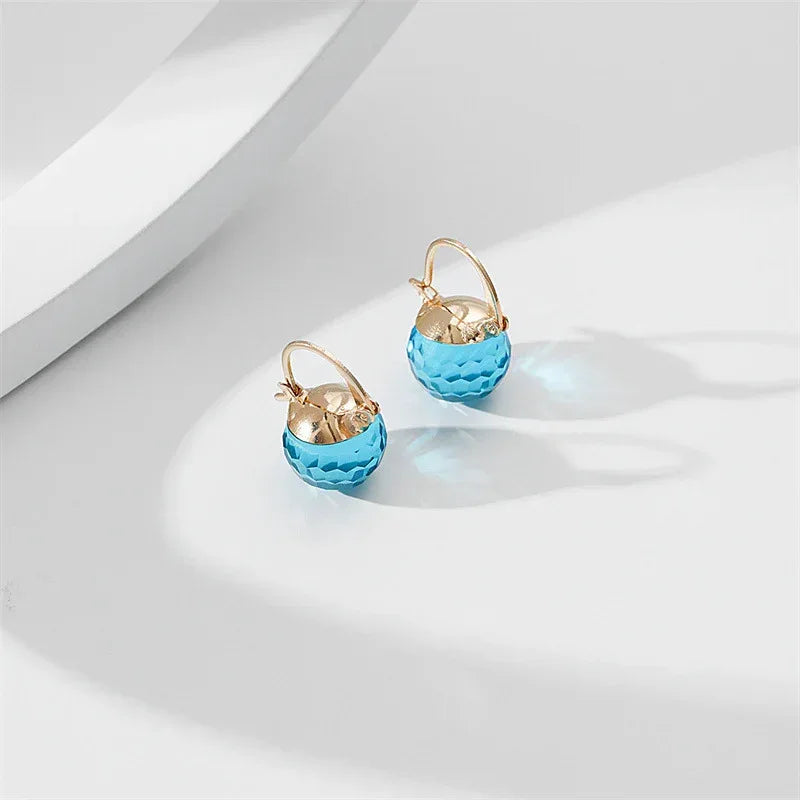 Stylish Round Crystal Ear Clips - Viexta