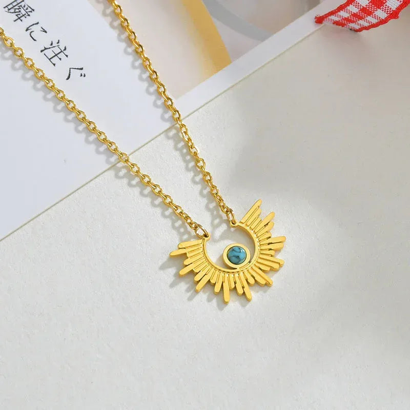 sun-flower-stainless-steel-necklace - Viexta