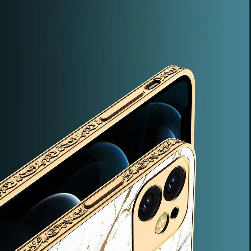 Silicone Embossed Tpu Glass iPhone Case - Viexta