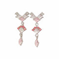 Retro New Geometric Zircon Earrings - Viexta