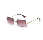 Rimless Rectangle Sunglasses - Viexta