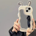 Cute Rabbit Ear Makeup Mirror iPhone Case - Viexta