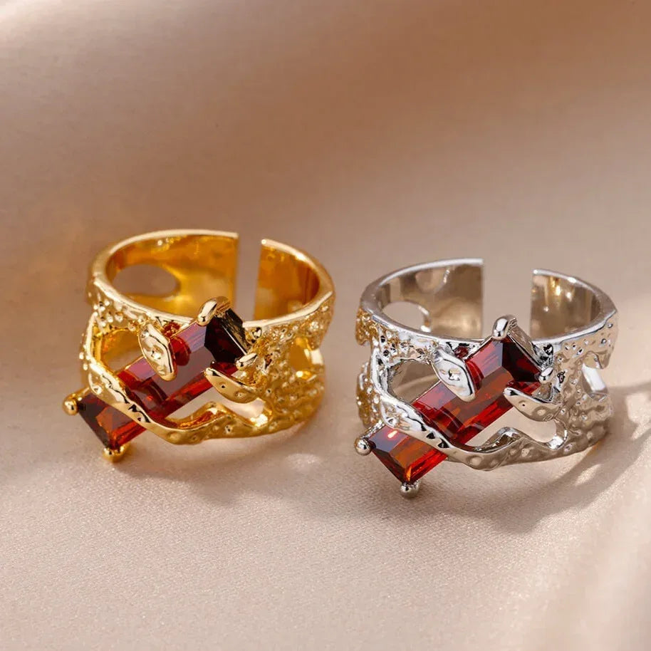 Zircon Niche Heart-shaped Ring - Viexta