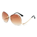 Frameless Curved-leg Sunglasses Decorative Glasses - Viexta