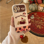 Drop-proof iPhone Case With Leather-texture Embroidery Of A Dog