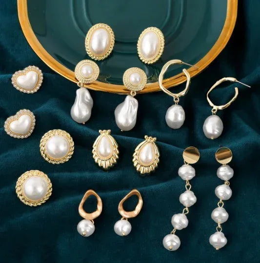 Korean Baroque Pearl Earrings - Viexta