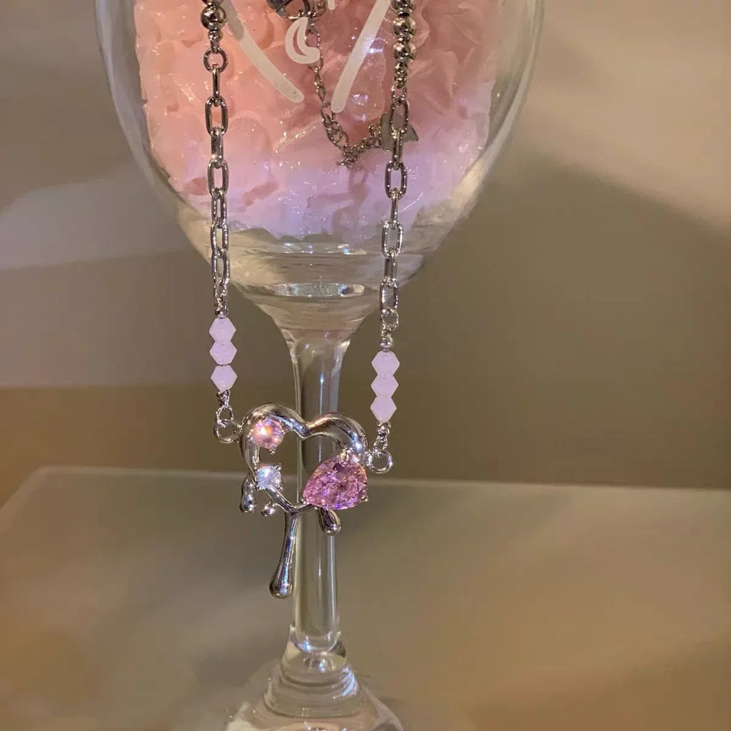 Peach Heart Necklace - Viexta