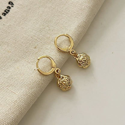 Retro Hong Kong Golden Versatile Earrings