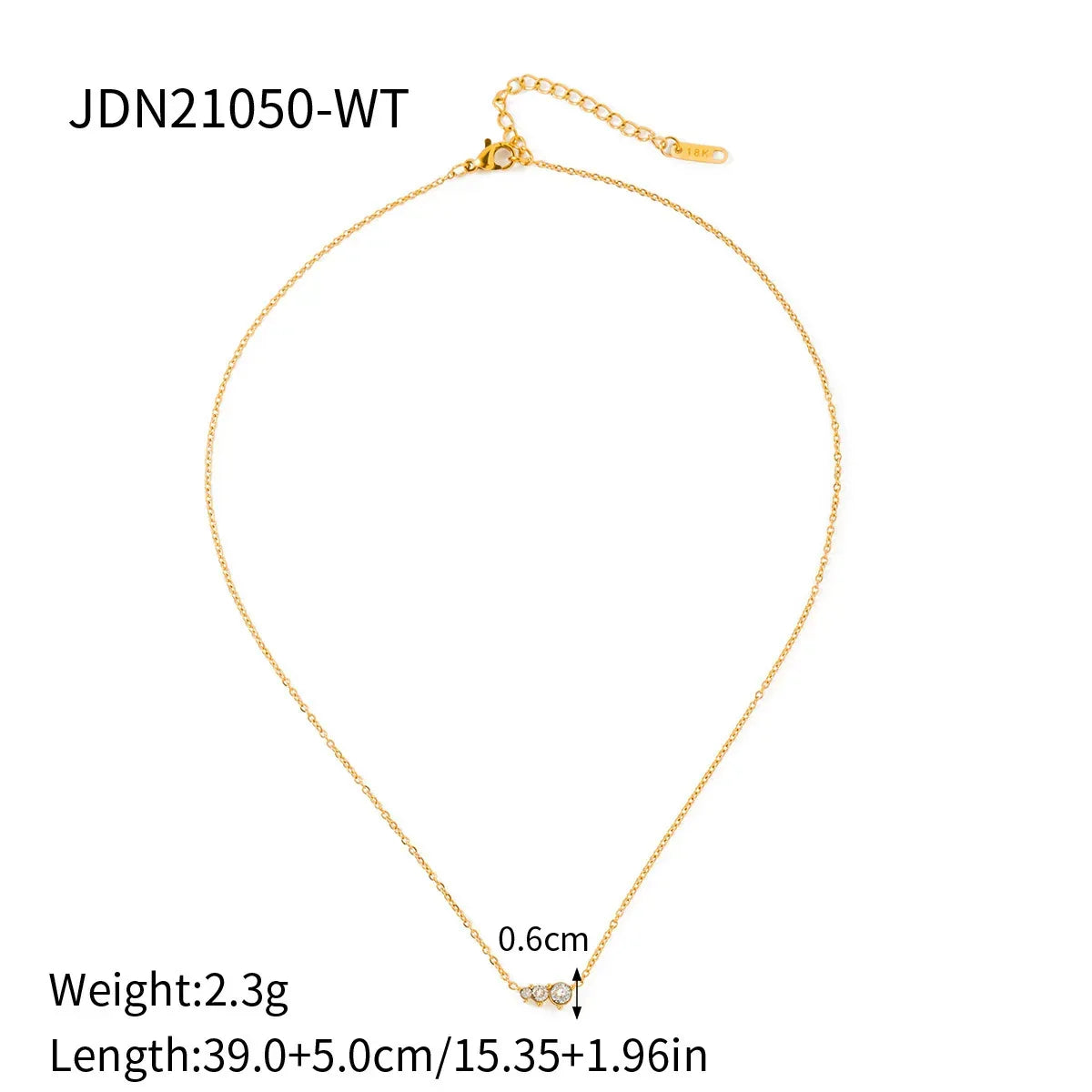 White Zircon 18K Necklace - Viexta