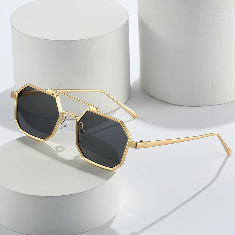 Top Bar Geometric Frame Fashion Glasses - Viexta