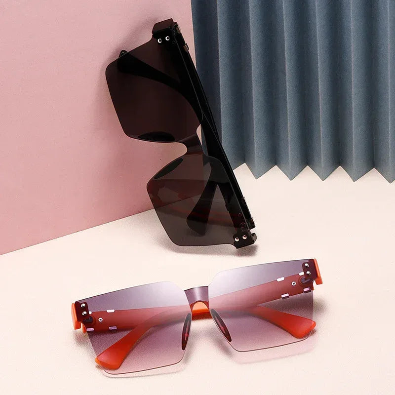 One-piece Rimless Thin UV Protection Sunglasses - Viexta