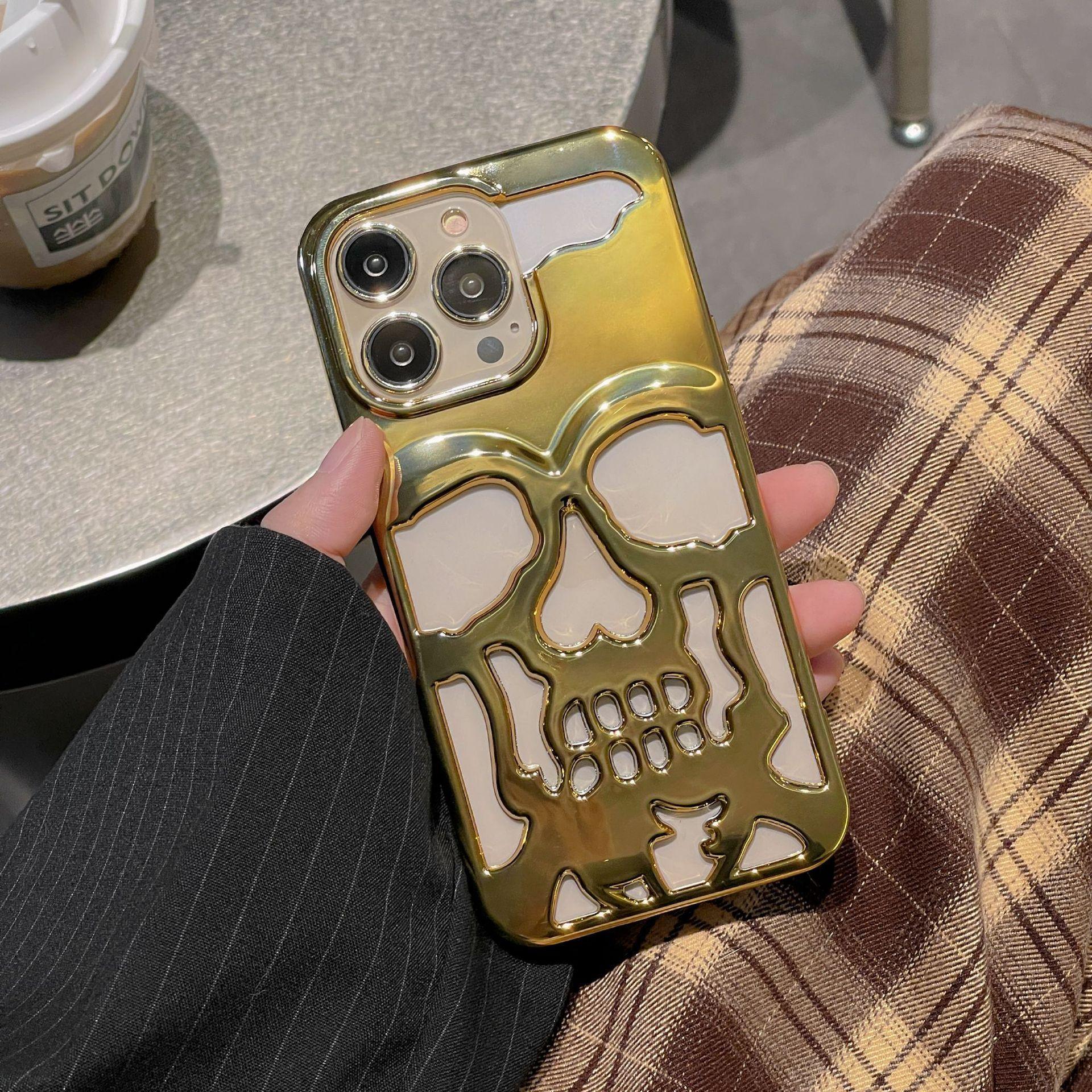 Luxury Plating 3D Skull Phone Case For I-Phone - Viexta