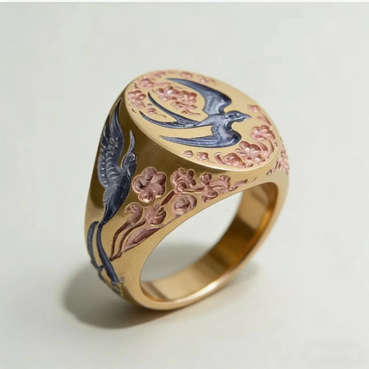 Exaggerated Retro Floral Ring